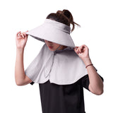 US Stock Women's Wide Brim UV Protection Shoulder Cover Bucket Hat UPF 50+