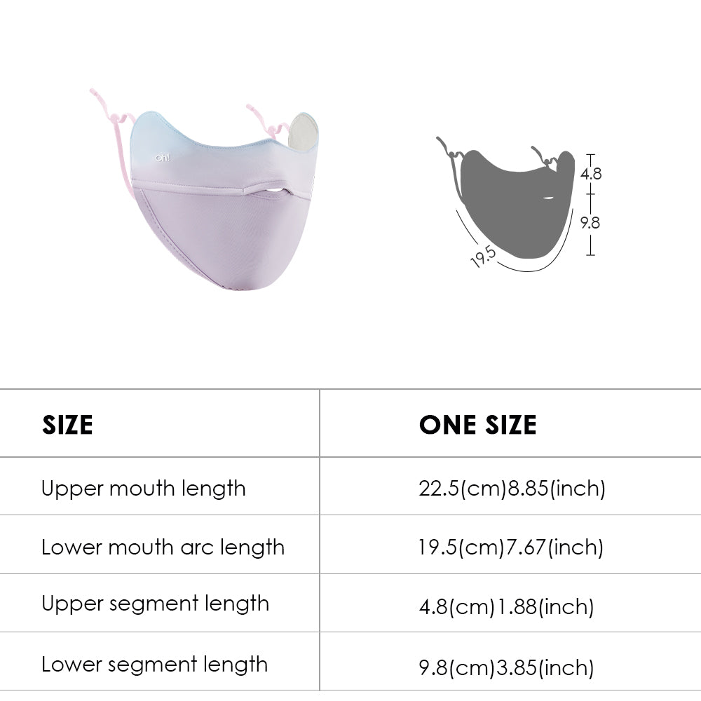 US Stock Women's Sun Protection Face Cover UPF 50+ Gradient Color Face Mask