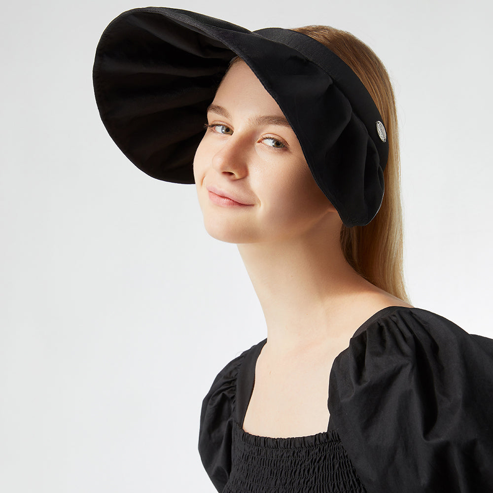 Sun Protection Wide Brim Foldable Hats Roll-Up Headband Visor UPF 50+