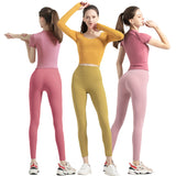 US Stock High-Waist Leggings Anti-Chafing Seams Ankle Sports Yoga Pants