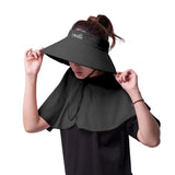US Stock Women's Wide Brim UV Protection Shoulder Cover Bucket Hat UPF 50+