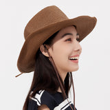 Unisex Classic Straw Lifeguard Hat Sun Protection Beach Cap UPF50+