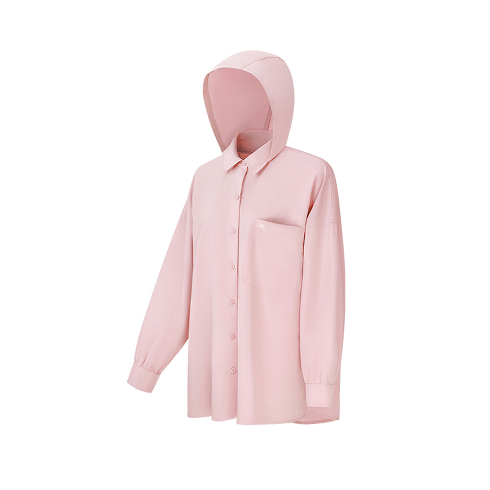 Women's Sun Protection Shirt with Removable Hat Loose Hoodie UPF50+
