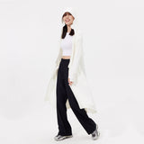 Women's Sun Protection Hoodie Long Sleeve Full Cover Cooling Mid Length Long Trench UPF 50+