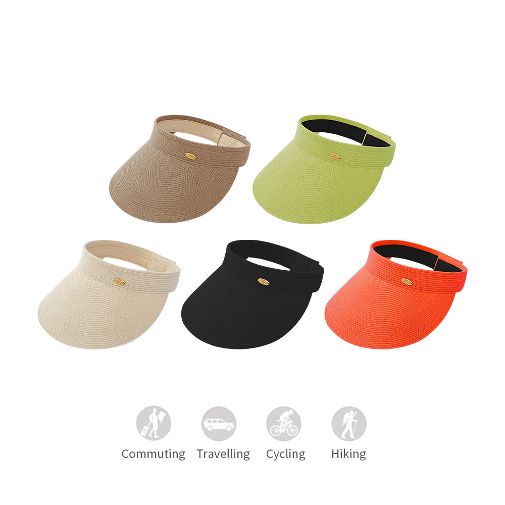 Women's Wide-Brim Roll-up Foldable Straw Hat UPF 50+