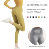 US Stock High-Waist Leggings Anti-Chafing Seams Ankle Sports Yoga Pants