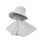 US Stock Women's Wide Brim UV Protection Shoulder Cover Bucket Hat UPF 50+