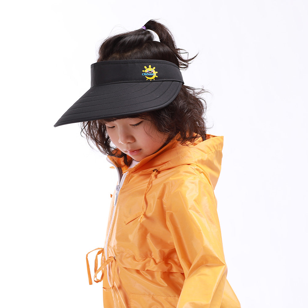 US Stock Kid's Large Brim Visor Cap UPF 50+ for 4-12 Years Old
