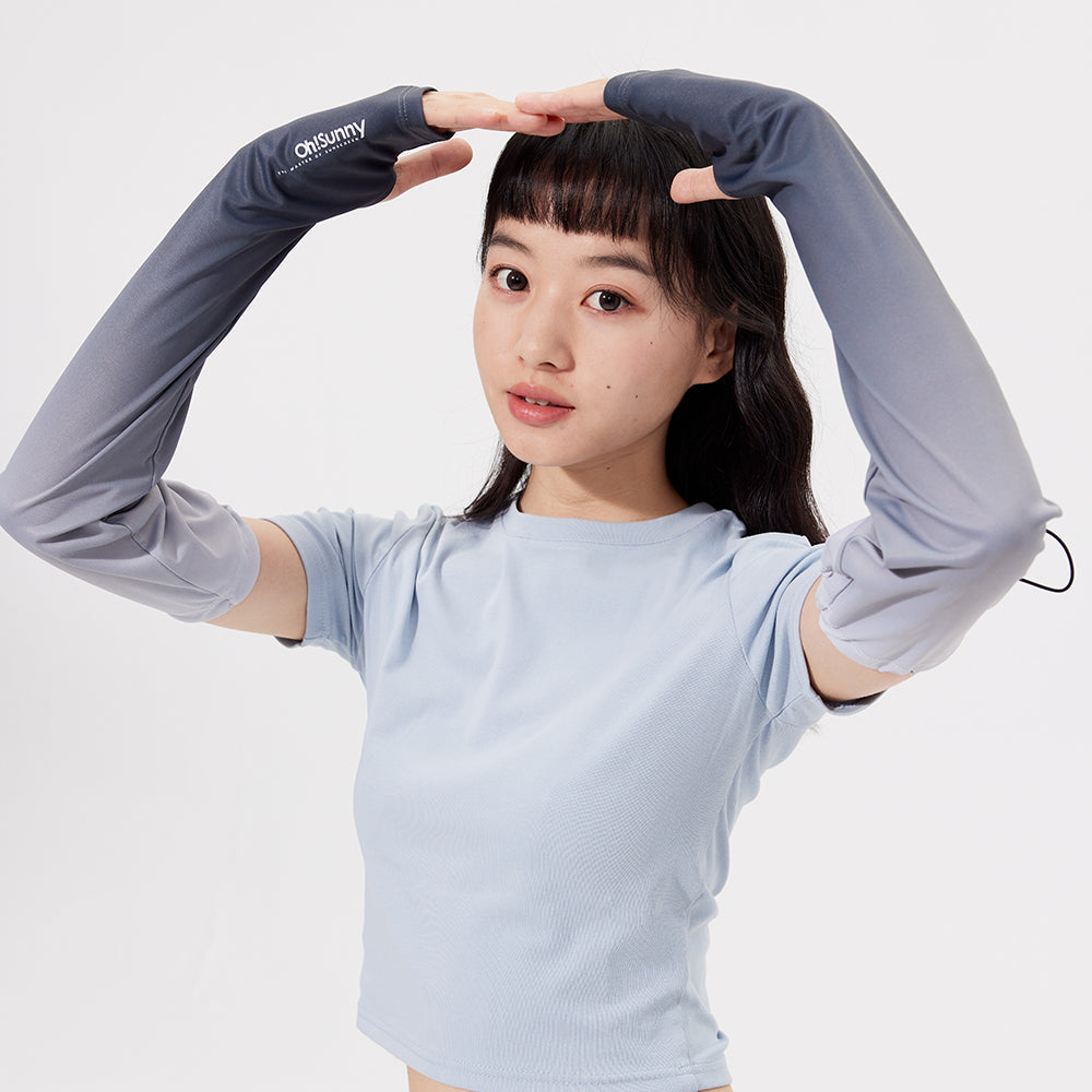 Gradient Color Sunscreen Loose Arm Sleeve UV Protection Gloves UPF 50+