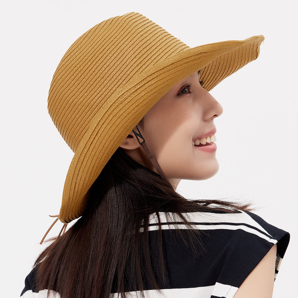 Unisex Classic Straw Lifeguard Hat Sun Protection Beach Cap UPF50+