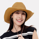 Unisex Classic Straw Lifeguard Hat Sun Protection Beach Cap UPF50+