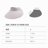 US Stock Kid's Large Brim Visor Cap UPF 50+ for 4-12 Years Old