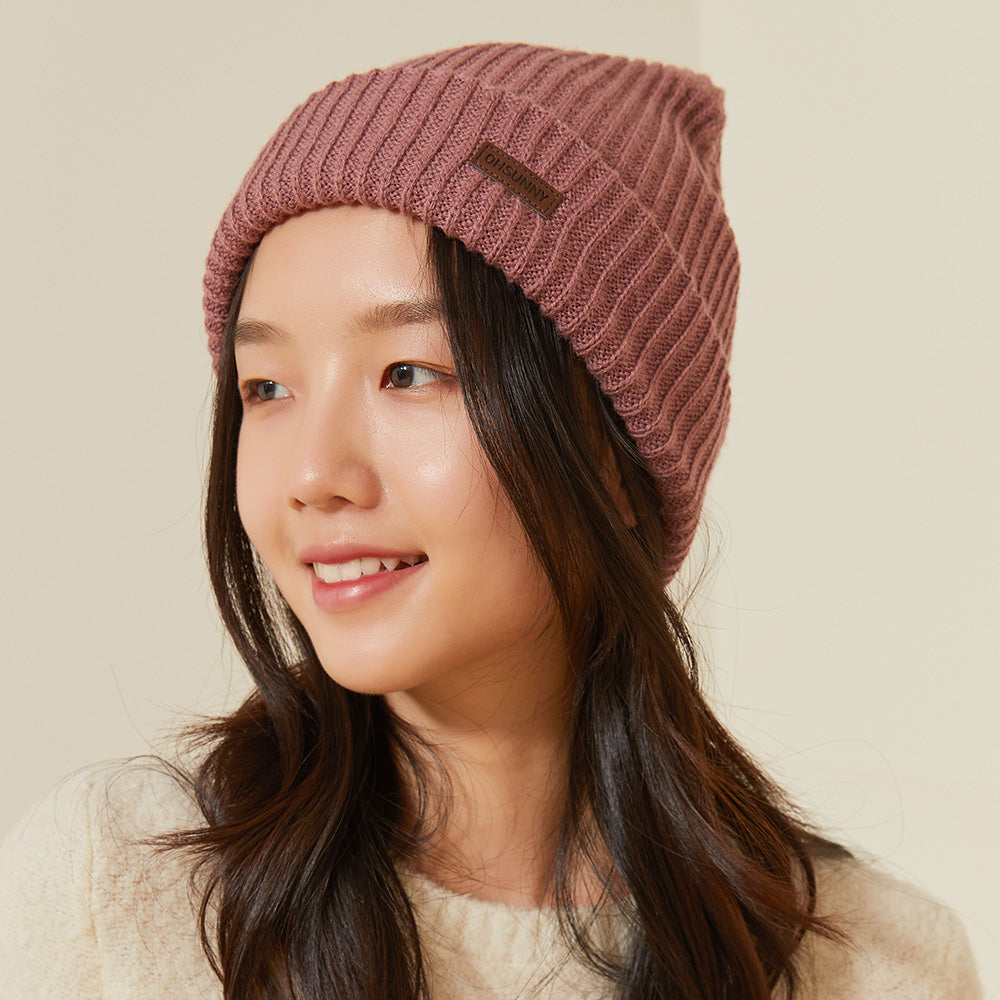Women's Winter Sheep Wool Heated Knit Hat