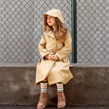 US Stock Kids Waterproof Jacket Hooded Raincoat Rain Wear for Girls Boys Age 4-11 Years