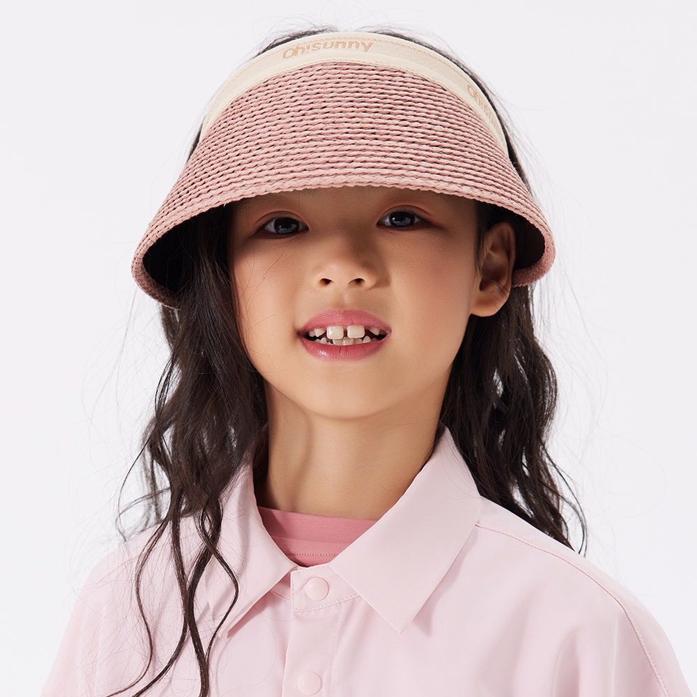 Kid's Wide Brim Sun Visor Cap UPF 50+ Sun Protection Straw Hat