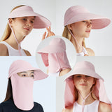 Unisex Fishing Hiking Sun Protection Face Neck Cover Flap Hat UPF 50+