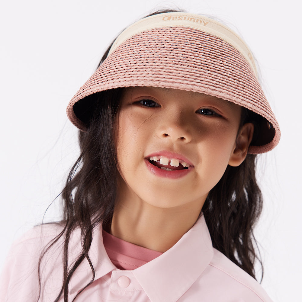 Kid's Wide Brim Sun Visor Cap UPF 50+ Sun Protection Straw Hat