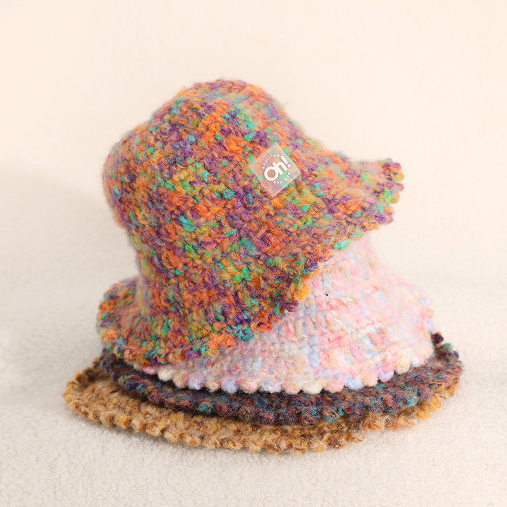 Knit Bucket Hat Winter Warm Stretchy Knitted Fisherman Cap