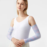 Women's Cooling Sports Compression Quick Dry UV Sun Protection Gardient Arm Sleeves UPF 50+
