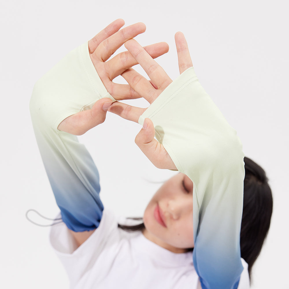 Gradient Color Sunscreen Loose Arm Sleeve UV Protection Gloves UPF 50+