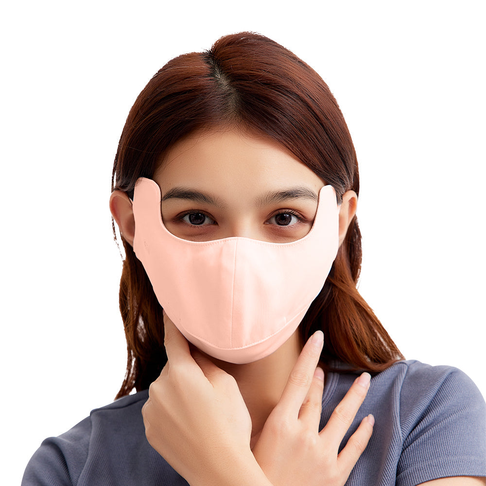 US Stock Breathable Sunscreen Face Mask with Mouth Opened UPF 50+