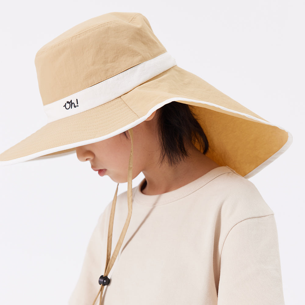 Kid’s Bucket Hat with Neck Flap and Strap UPF 50+