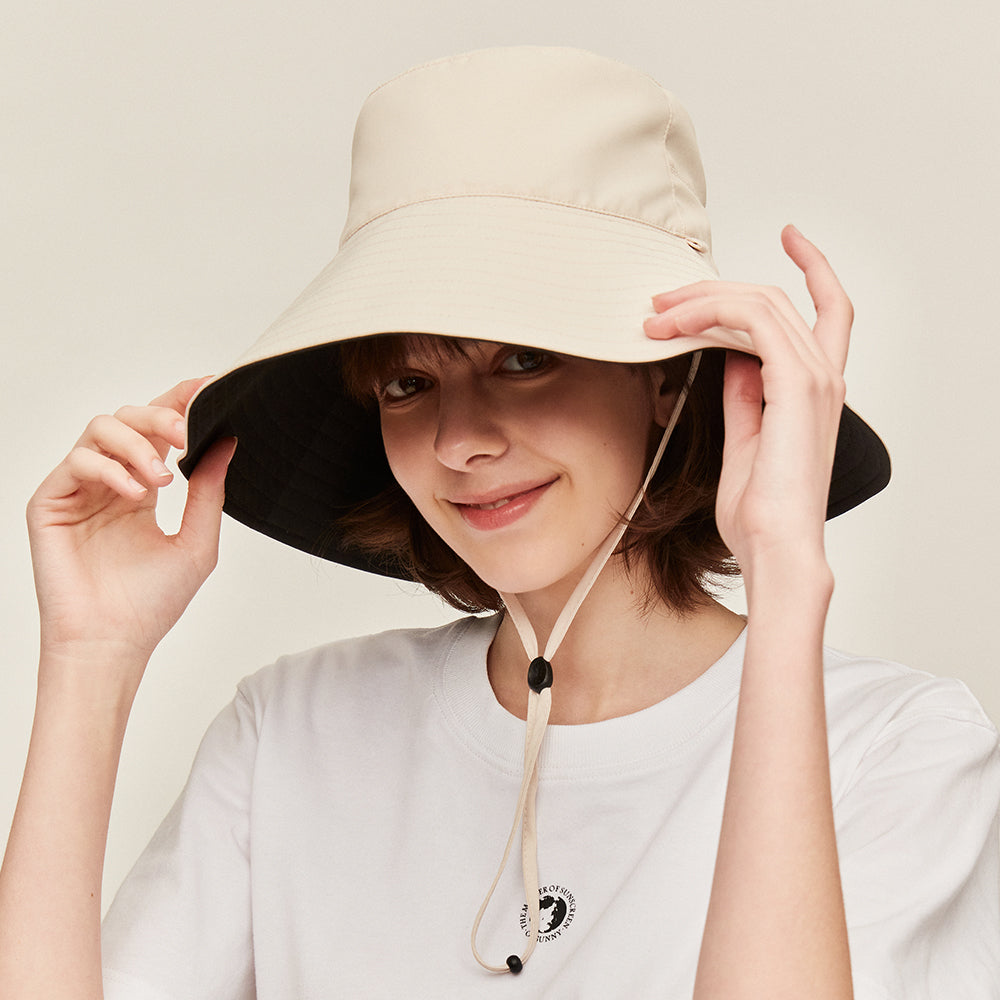 Women's Large Brim Bucket Hat Reversible Sun Cap UPF50+ Waterproof