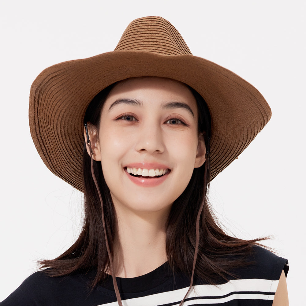 Unisex Classic Straw Lifeguard Hat Sun Protection Beach Cap UPF50+