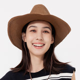 Unisex Classic Straw Lifeguard Hat Sun Protection Beach Cap UPF50+