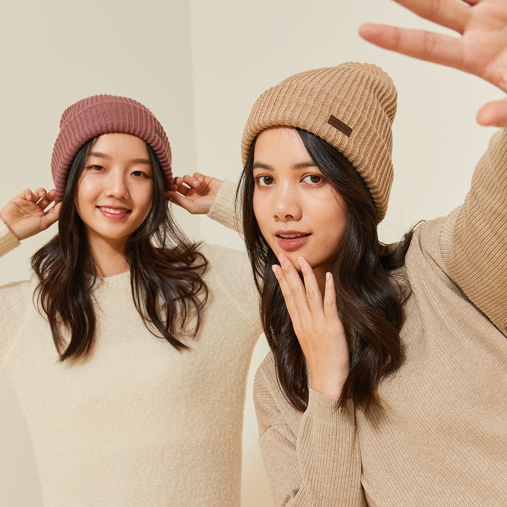 Women's Winter Sheep Wool Heated Knit Hat