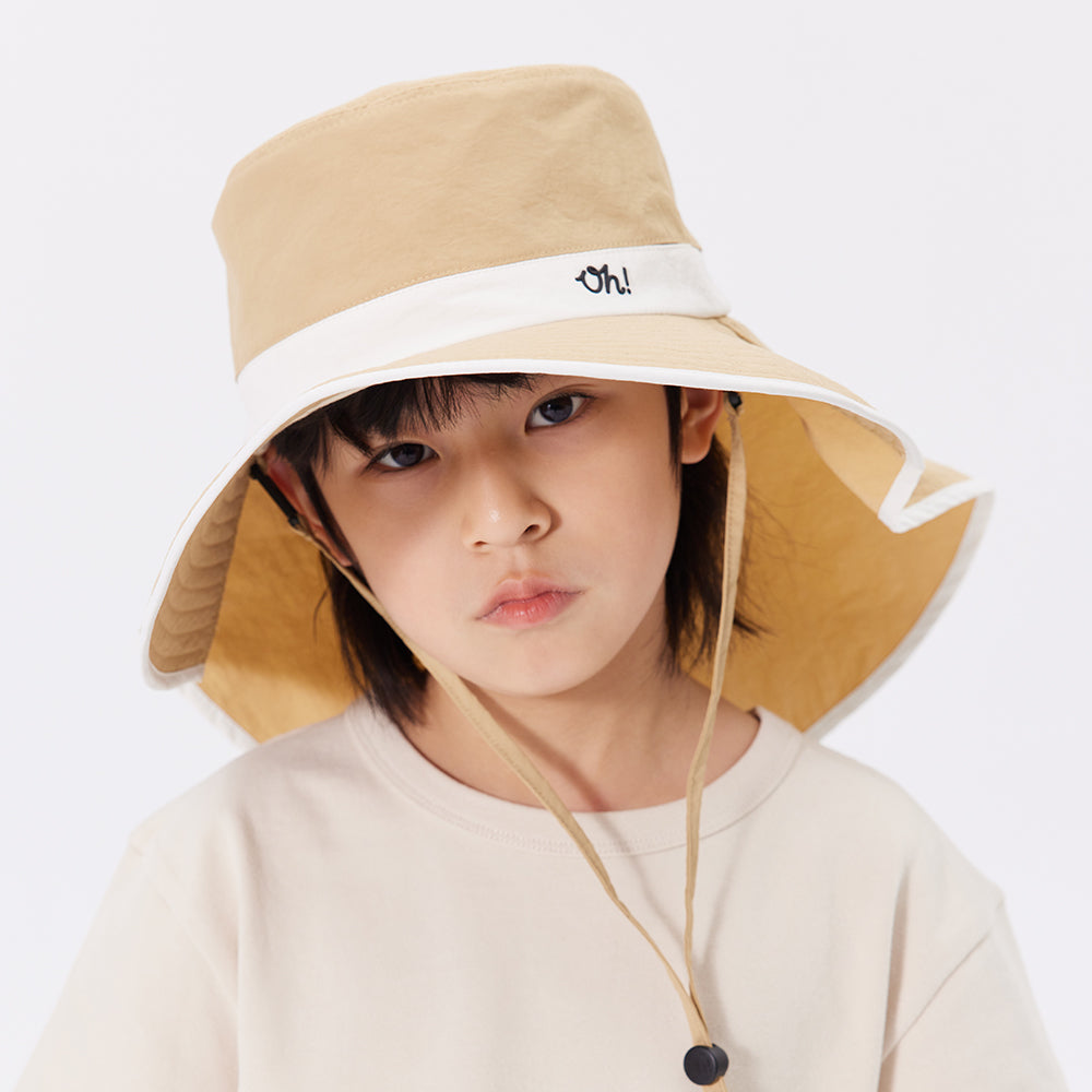 Kid’s Bucket Hat with Neck Flap and Strap UPF 50+
