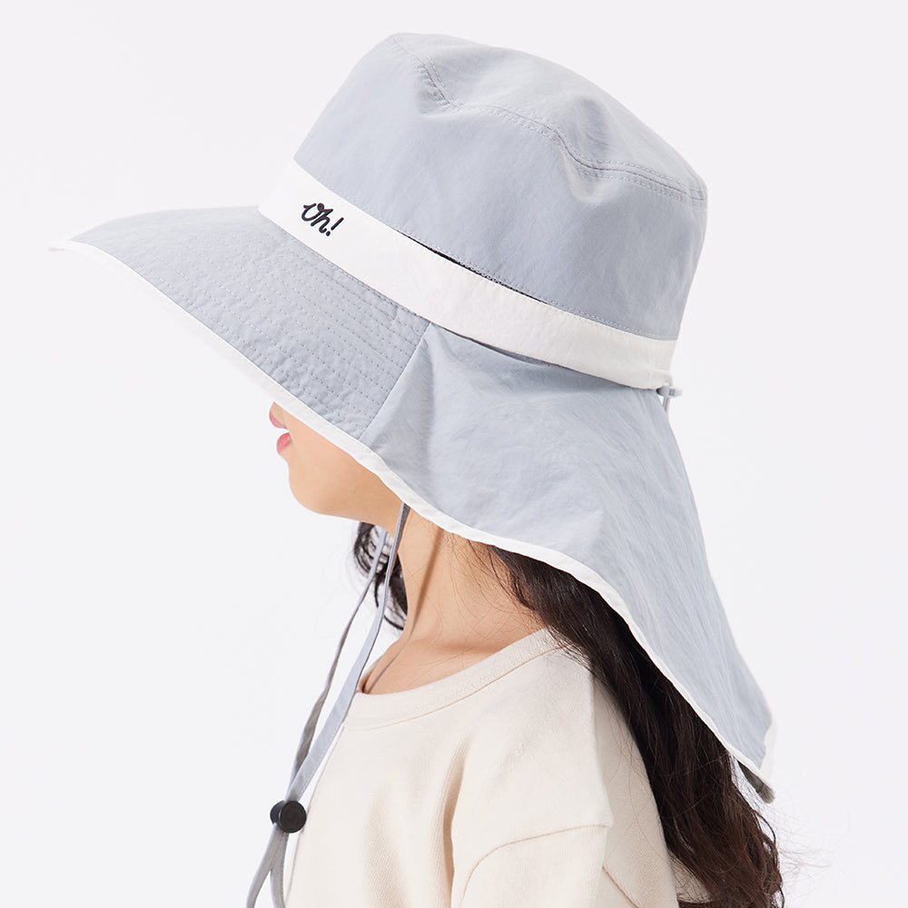 Kid’s Bucket Hat with Neck Flap and Strap UPF 50+