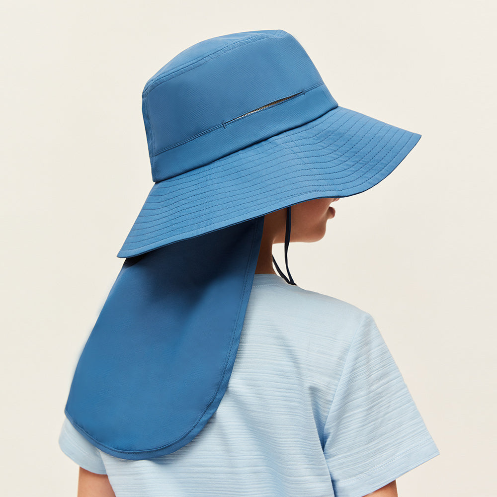 Kid's Sun-protective Bucket Hat with Neck Flap UPF 50+