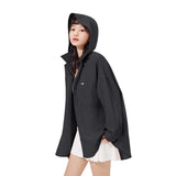 Women's Sun Protection Shirt with Removable Hat Loose Hoodie UPF50+