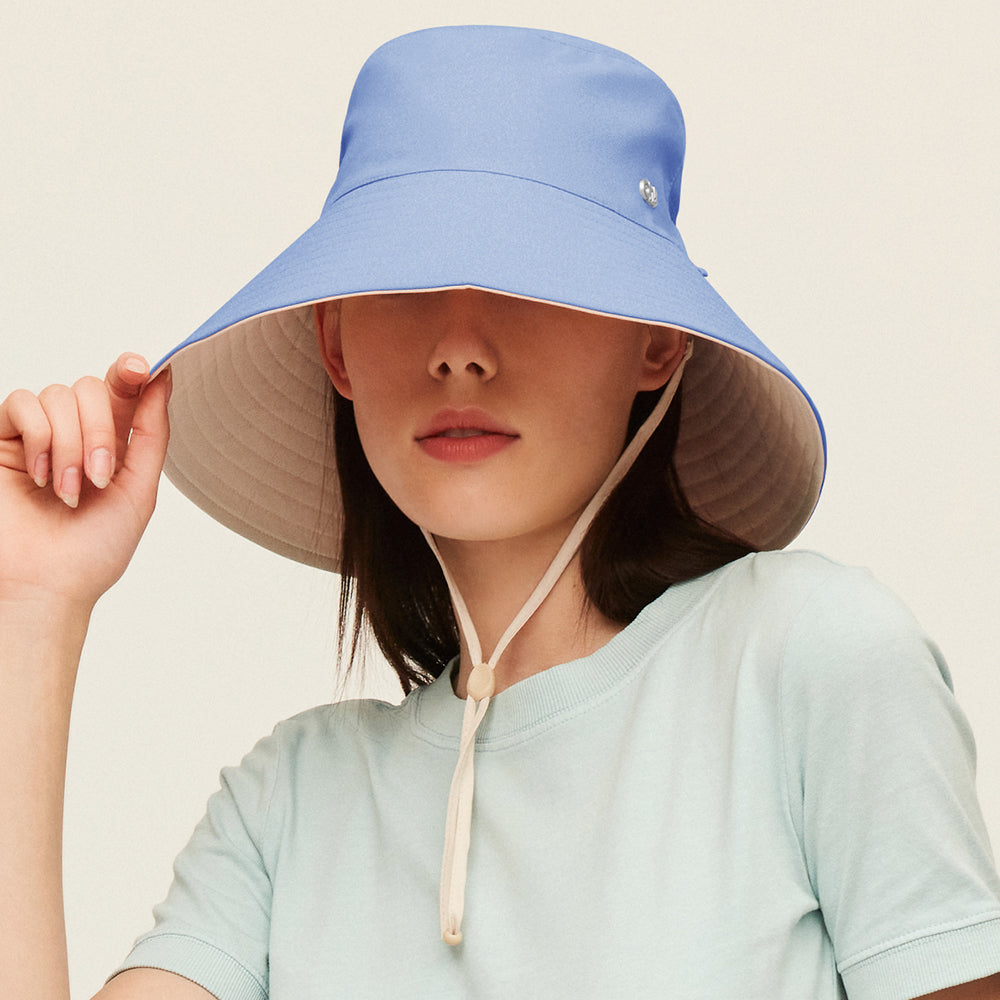 Women's Large Brim Bucket Hat Reversible Sun Cap UPF50+ Waterproof