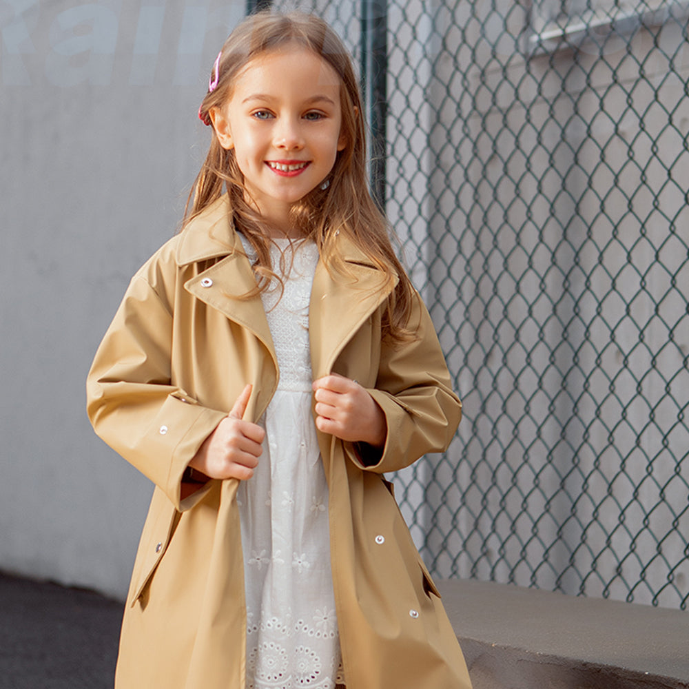 US Stock Kids Waterproof Jacket Hooded Raincoat Rain Wear for Girls Boys Age 4-11 Years