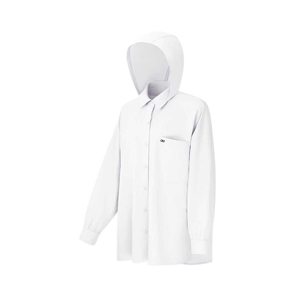 Women's Sun Protection Shirt with Removable Hat Loose Hoodie UPF50+