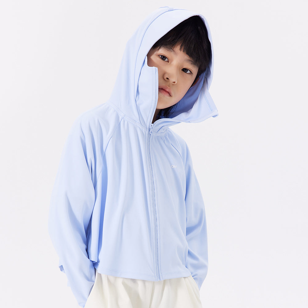 Kid's Sun Protection Hooded Cape for 4-13 Years Boys Girls UPF 50+