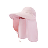 Unisex Sun Protection Fishing Hat with Face Neck Cover Flap Hiking Cap UPF 50+