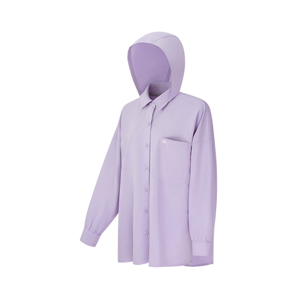 Women's Sun Protection Shirt with Removable Hat Loose Hoodie UPF50+