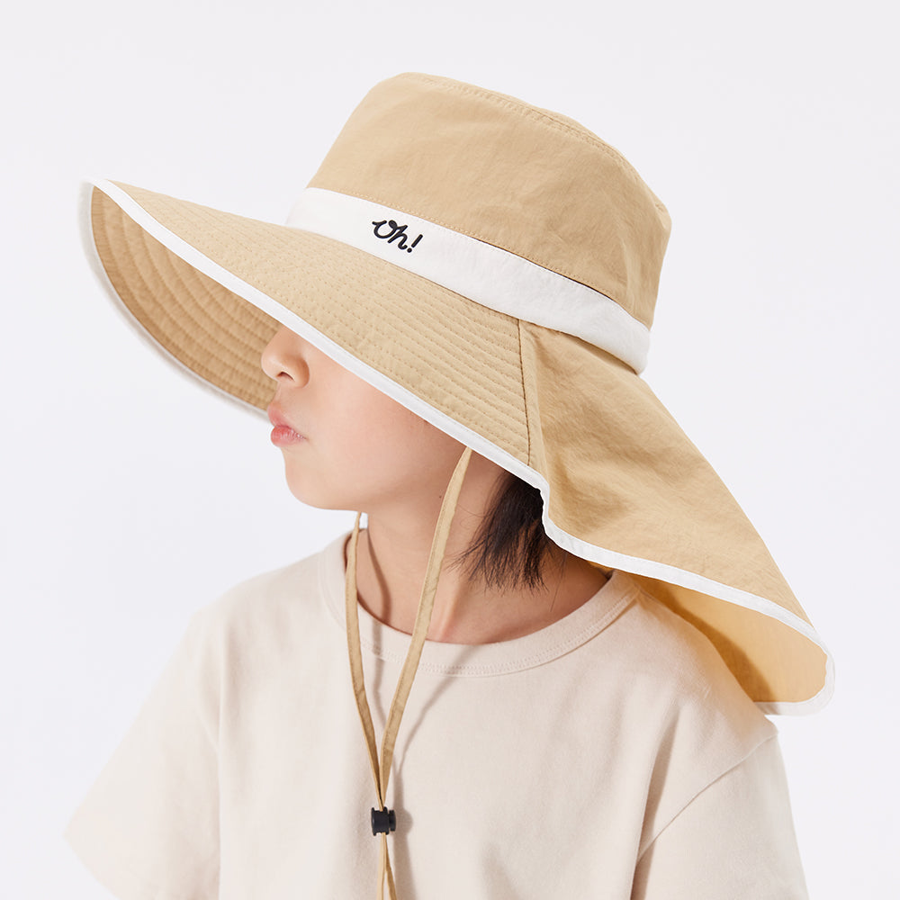 Kid’s Bucket Hat with Neck Flap and Strap UPF 50+