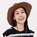 Unisex Classic Straw Lifeguard Hat Sun Protection Beach Cap UPF50+