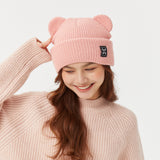 Winter Bear Ear Beanie Warm Knit Full Face Cover Balaclava Ski Hats for Men and Women