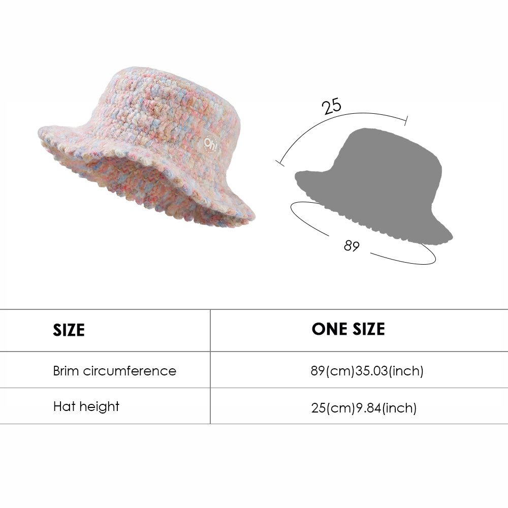 Knit Bucket Hat Winter Warm Stretchy Knitted Fisherman Cap