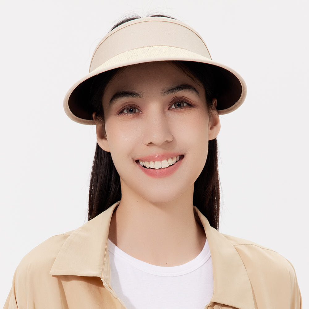 Unisex Wide Brim Visor Cap UPF 50+ Sun Protection Beach Hat