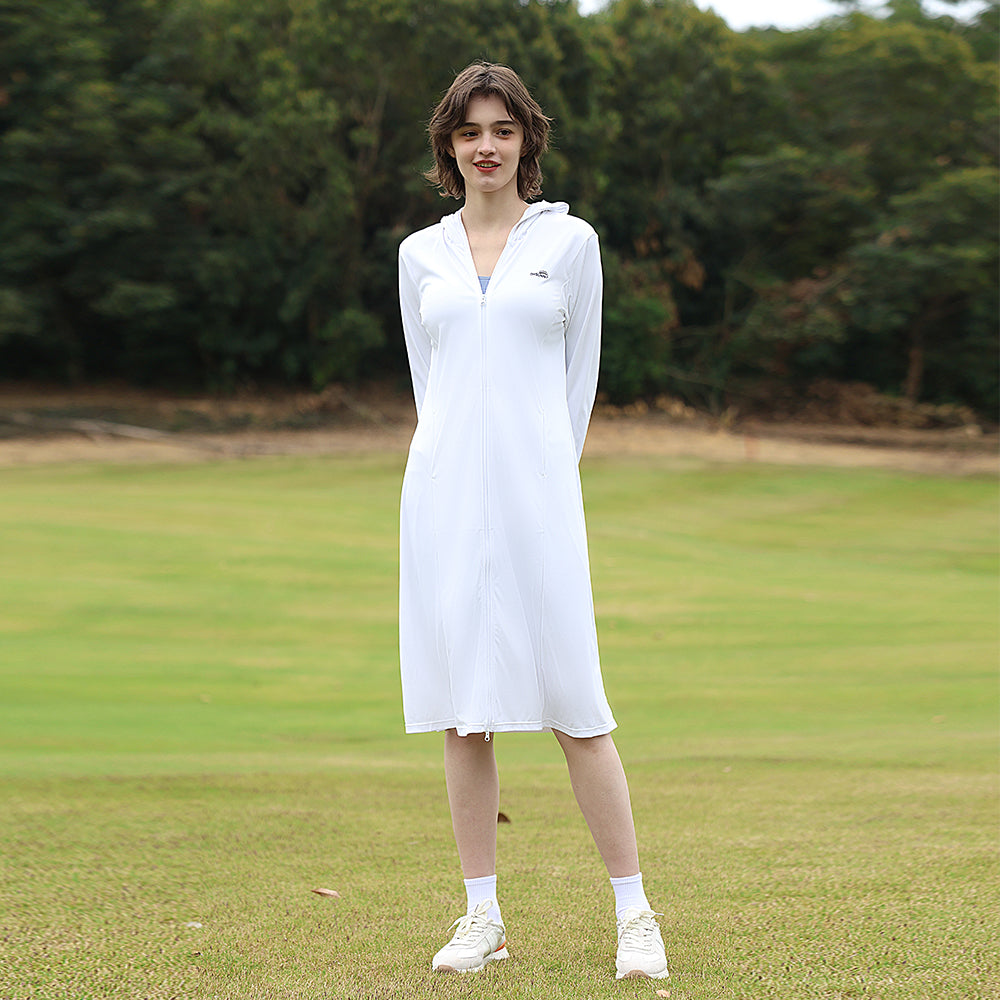 Women's Sun Protection Hoodie Mid-Long Dress UPF 50+ Jacket