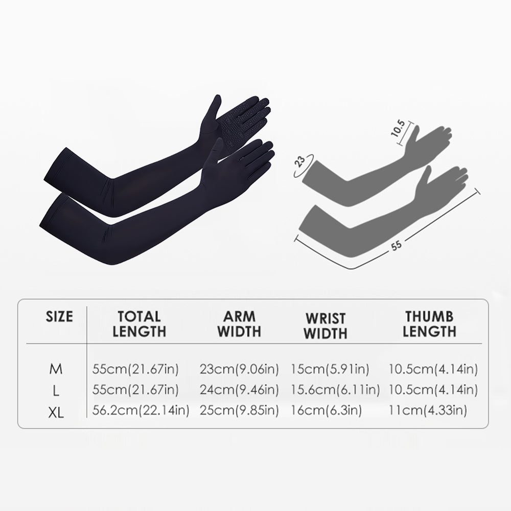 Women's Long Arm Sleeves Sun Protection Gloves UPF 50+