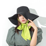 US Stock Women's Wide Brim Floppy Foldable Roll up Straw Hat UPF 50+