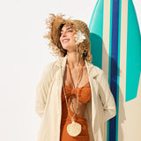 Handcrafted Straw Cap UV Protection UPF 900+ Dual-Function as Sun Hat & Hidden Bag