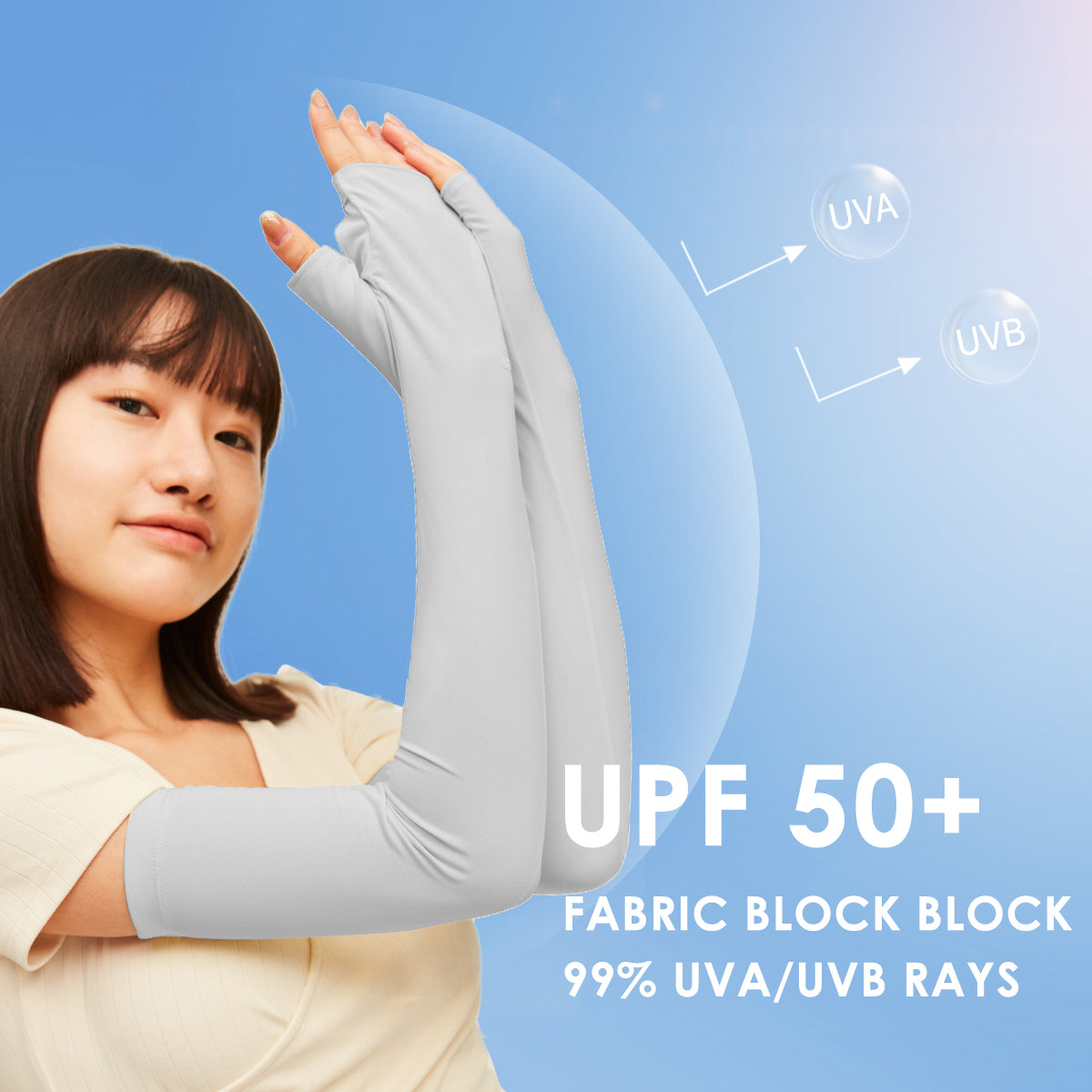 Japan Stock Long Arm Sleeves Sun Protection UPF 50+ Gloves Mitten